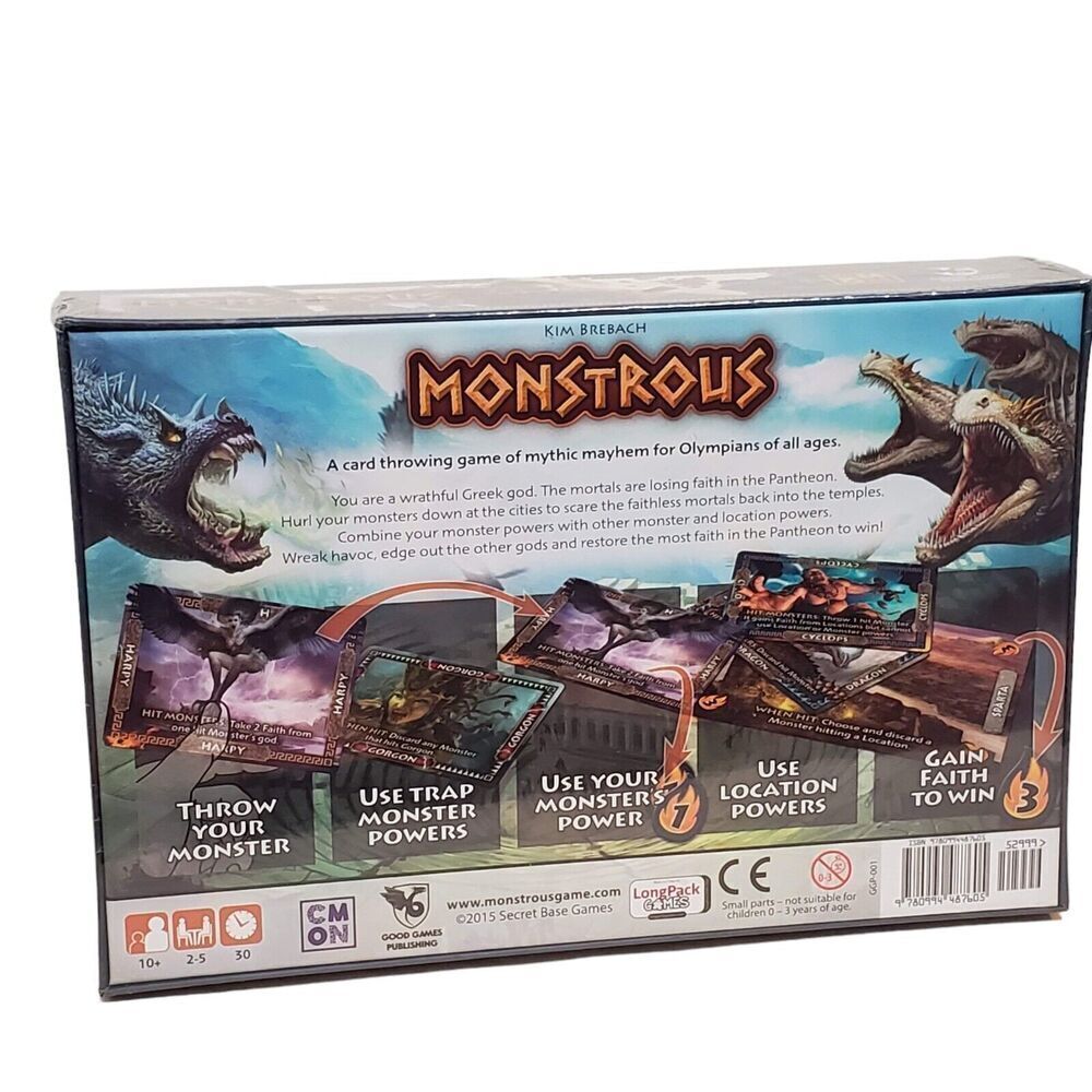 New Monstrous The Card Game Of Mythic‎ Mayhem Kim Brebach Olympian Monster 2015 - Picture 2 of 2